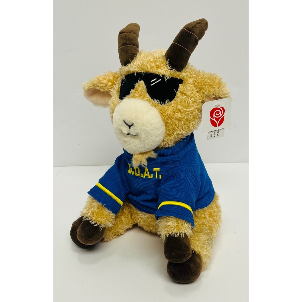American Greetings GOAT 11" Plush Greatest of All Time Tan Blue Shirt Sunglasses